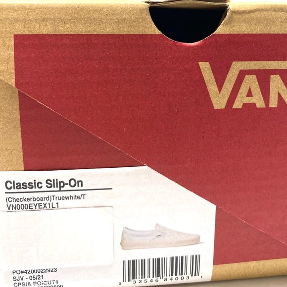 SANTA’S DEAL 🎄 VANS Classic Slip-On Checkerboard White Low Top Women's Size 6.5 - Picture 10 of 11